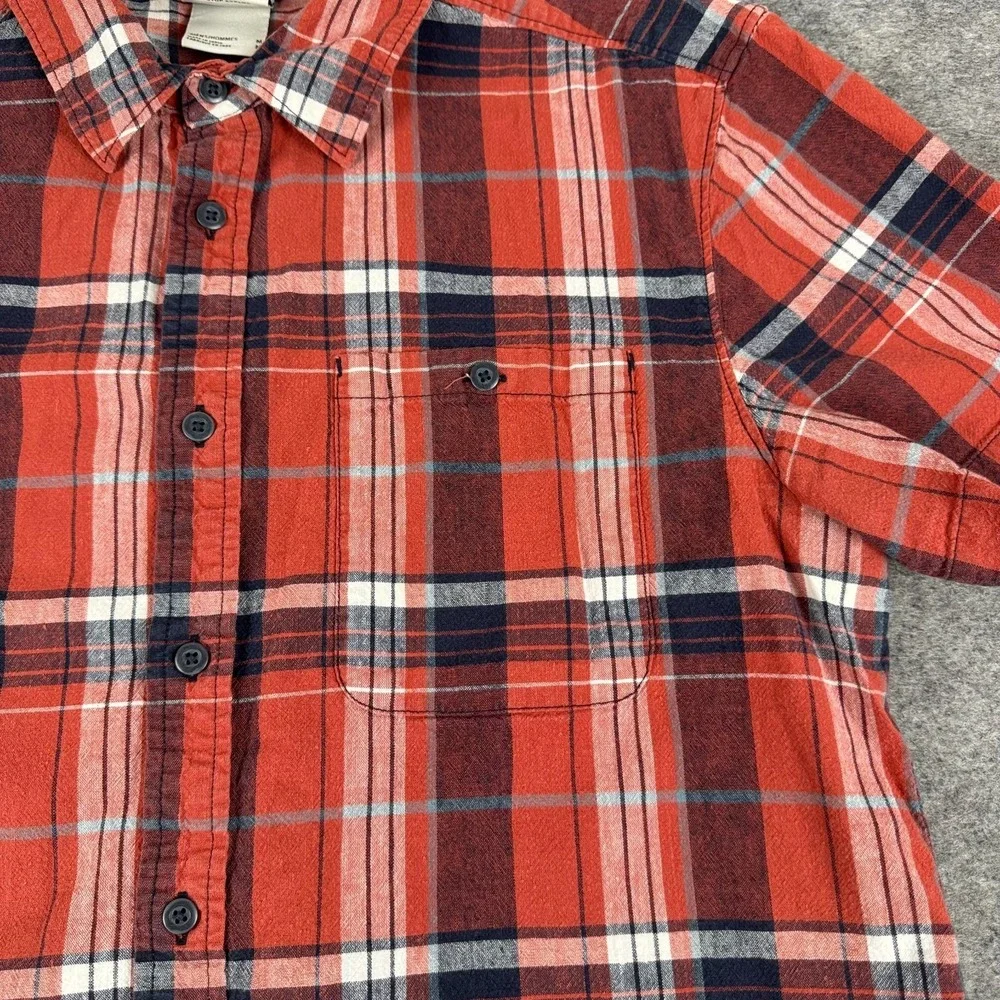 The North Face Loghill Button Up Shirt Plaid Cotton Hemp Mens‎ Medium M